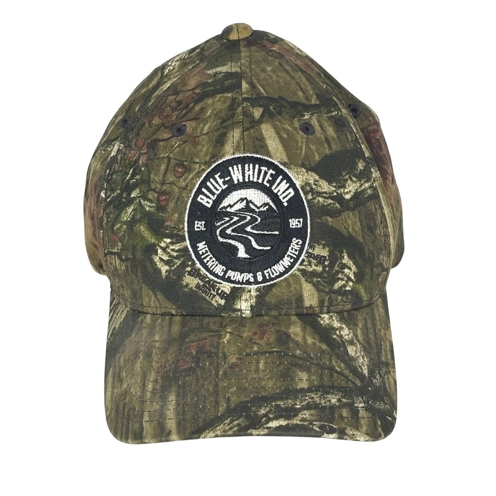 Flexfit Blue-White Industries Camo Hat Mens L-XL Camouflage Baseball Cap USA‎